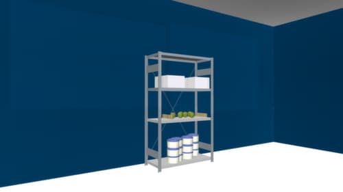hofe Edelstahl-Steckregal, Höhe x Breite x Tiefe 1750 x 1060 x 435 mm, 4 Böden