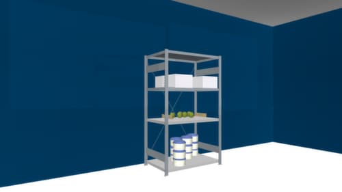 hofe Edelstahl-Steckregal, Höhe x Breite x Tiefe 1750 x 1060 x 635 mm, 4 Böden