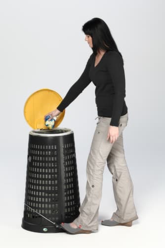 VAR Korbgehäuse, für 120-Liter-Säcke, schwarz, Deckel gelb