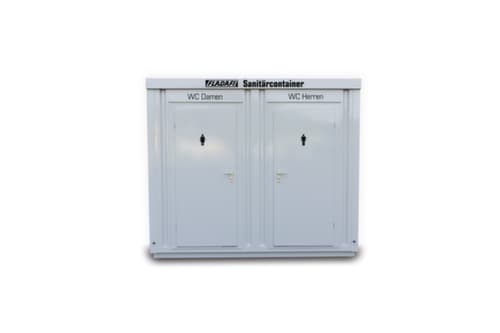 Säbu Toilettencontainer FLADAFI® für Damen und Herren, Höhe x Breite x Tiefe 2600 x 3050 x 2170 mm