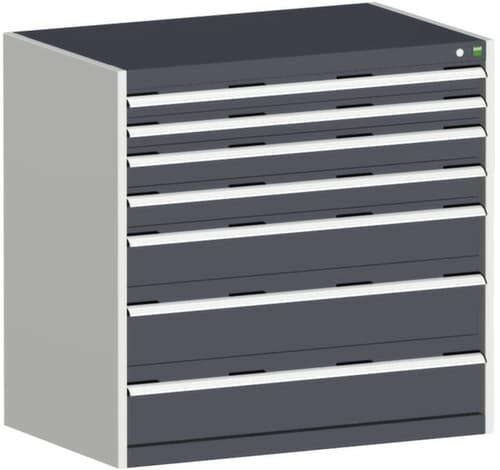 bott Schubladenschrank cubio Grundfläche 1050x650 mm, 7 Schublade(n), RAL7035 Lichtgrau/RAL7016 Anthrazitgrau