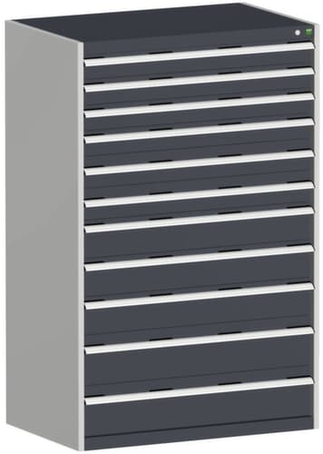 bott Schubladenschrank cubio Grundfläche 1050x650 mm, 11 Schublade(n), RAL7035 Lichtgrau/RAL7016 Anthrazitgrau