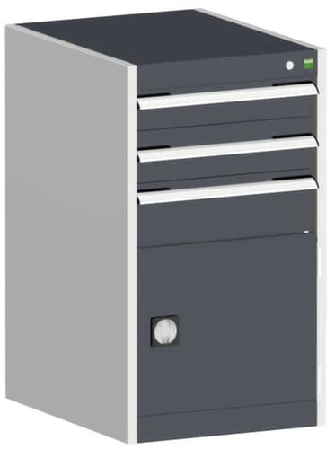 bott Schubladenschrank cubio Grundfläche 525x525 mm, 3 Schublade(n), RAL7035 Lichtgrau/RAL7016 Anthrazitgrau