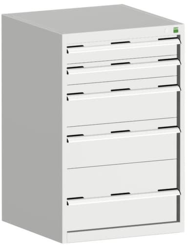 bott Schubladenschrank cubio Grundfläche 650x525 mm, 5 Schublade(n), RAL7035 Lichtgrau/RAL7035 Lichtgrau