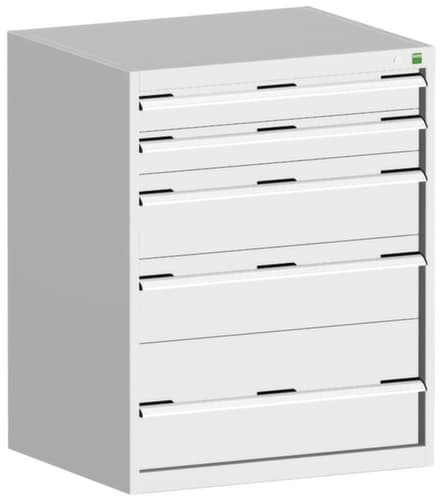 bott Schubladenschrank cubio Grundfläche 800x650 mm, 5 Schublade(n), RAL7035 Lichtgrau/RAL7035 Lichtgrau