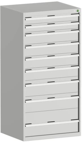bott Schubladenschrank cubio Grundfläche 800x650 mm, 9 Schublade(n), RAL7035 Lichtgrau/RAL7035 Lichtgrau