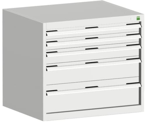 bott Schubladenschrank cubio Grundfläche 800x750 mm, 5 Schublade(n), RAL7035 Lichtgrau/RAL7035 Lichtgrau