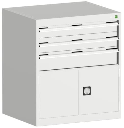 bott Schubladenschrank cubio Grundfläche 800x650 mm, 3 Schublade(n), RAL7035 Lichtgrau/RAL7035 Lichtgrau