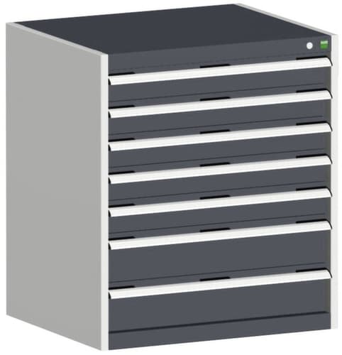 bott Schubladenschrank cubio Grundfläche 800x525 mm, 7 Schublade(n), RAL7035 Lichtgrau/RAL7016 Anthrazitgrau