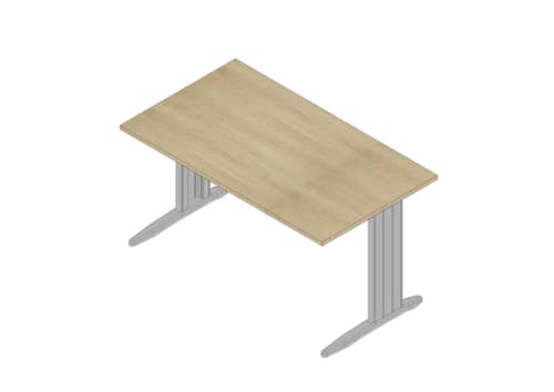 Quadrifoglio Schreibtisch Practika mit C-Fußgestell, Breite x Tiefe 1400 x 800 mm, Platte Eiche