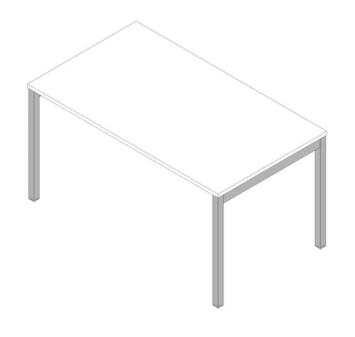 Quadrifoglio Schreibtisch Practika mit 4-Fußgestell, Breite x Tiefe 1400 x 800 mm, Platte weiß