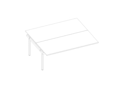 Quadrifoglio Höhenverstellbarer Anbautisch Practika für Benchtisch mit 4-Fußgestell, Breite x Tiefe 1800 x 1600 mm, Platte weiß