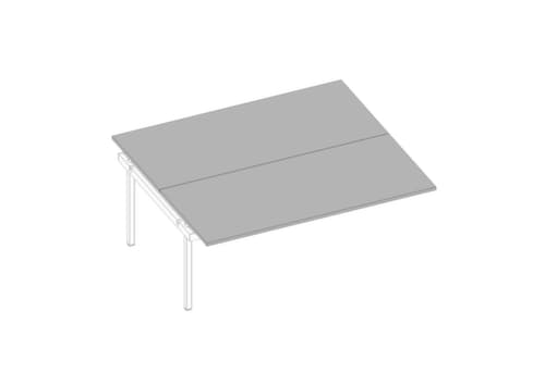 Quadrifoglio Anbautisch Practika für Benchtisch mit 4-Fußgestell, Breite x Tiefe 1800 x 1600 mm, Platte grau