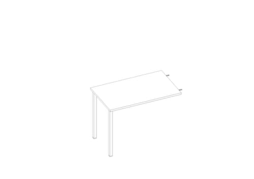 Quadrifoglio Höhenverstellbarer Anbautisch Practika für Schreibtisch mit 4-Fußgestell, Breite x Tiefe 1000 x 600 mm, Platte weiß