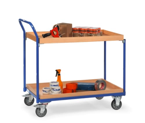 fetra Tischwagen mit Kästen 1000x600 mm, Traglast 300 kg, 2 Etagen