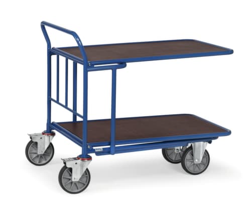 fetra Raumsparwagen mit 2 rutschfesten Etagen, Traglast 500 kg, Ladefläche 1000 x 600 mm