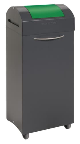 stumpf fahrbarer Wertstoffbehälter, 75 l, RAL7016 Anthrazitgrau, Deckel grün