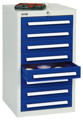 stumpf Schubladenschrank ST 420, 8 Schublade(n), RAL7035 Lichtgrau/RAL5010 Enzianblau