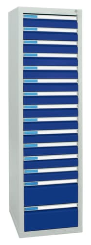 stumpf Schubladenschrank ES 510, 15 Schublade(n), RAL7035 Lichtgrau/RAL5010 Enzianblau