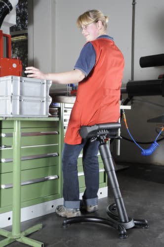 meychair Stehhilfe Futura Professional mit schräger Säule, Sitzhöhe 630 - 840 mm, Gestell schwarz