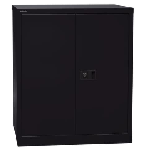 Bisley Aktenschrank, 2 Ordnerhöhen, schwarz/schwarz