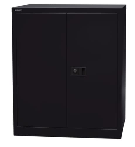 Bisley Aktenschrank, 2 Ordnerhöhen, schwarz/schwarz