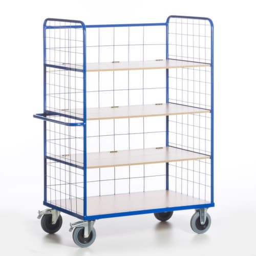 Rollcart Etagenwagen mit klappbaren Böden, Traglast 600 kg, 4 Etagen