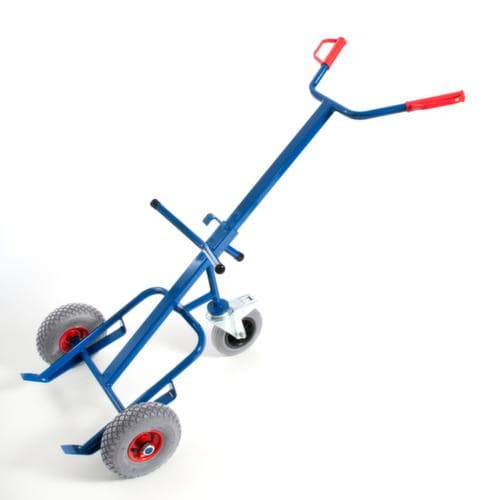 Rollcart Fasskarre mit Stützrad, Traglast 250 kg, Luft-Bereifung