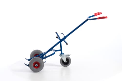 Rollcart Fasskarre mit Stützrad, Traglast 250 kg, Luft-Bereifung