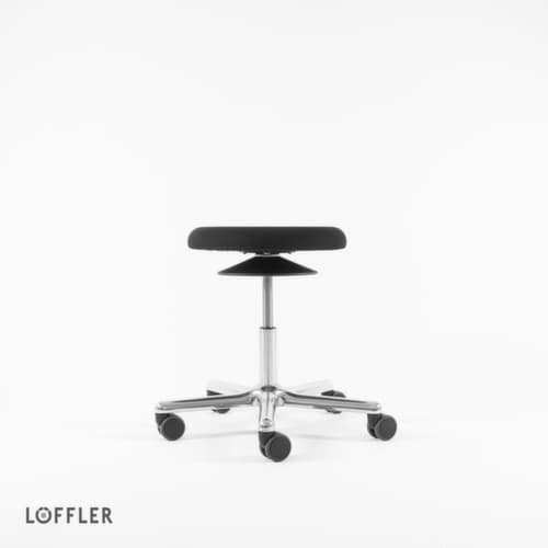 Löffler Drehhocker Ergo mit Sitzhöhenverstellung, Sitz schwarz, Rollen