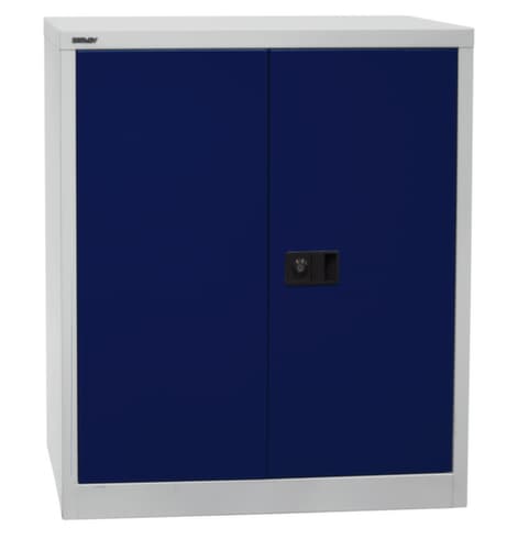Bisley Aktenschrank Universal, 2 Ordnerhöhen, lichtgrau/oxfordblau