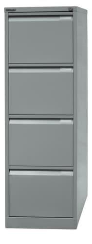Bisley Hängeregistraturschrank, 4 Auszüge, silber/silber