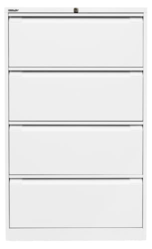 Bisley Hängeregistraturschrank, 4 Auszüge, verkehrsweiß/verkehrsweiß