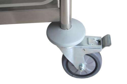 Edelstahl-Servierwagen, Traglast 150 kg, 3 Etagen