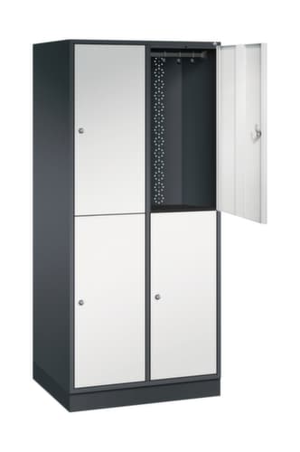 C+P Doppelstöckiger Großraum-Garderobenschrank Intro, Abteilbreite 360 mm