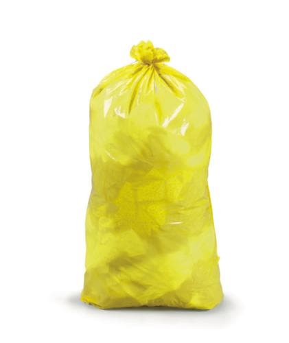 Reißfester Müllsack mit Verschlussband, 110 l, gelb