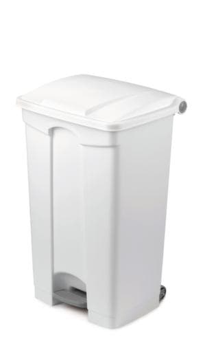 Tretabfalleimer gemäß HACCP, 90 l, weiß, Deckel weiß