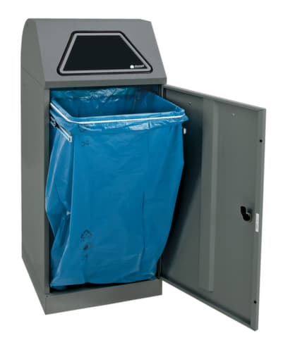 stumpf Wertstoffbehälter Modul-Vario 120 anthrazit + Einwurfklappe selbstschließend, 120 l, graualuminium, Deckel graualuminium