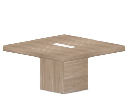 Quadrifoglio Konferenztisch T45 mit kubischem Gestell, Breite x Tiefe 1400 x 1400 mm, Platte Ulme