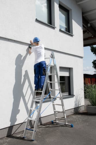 Krause Mehrzweckleiter STABILO® Professional +S mit Sprossen und Stufen, 2 x 9 rutschsicher profilierte Sprossen und Stufen