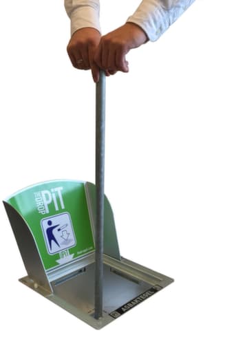 Bodenaschenbecher DropPit Comfort Classic mit Rückwandschild