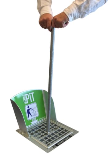 Bodenaschenbecher DropPit Comfort Classic mit Rückwandschild