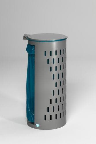 Lochblech-Müllsackständer, für 120-Liter-Säcke, silber, Deckel silber