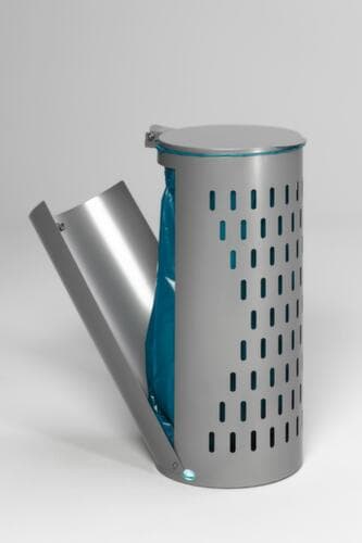 Lochblech-Müllsackständer, für 120-Liter-Säcke, silber, Deckel silber