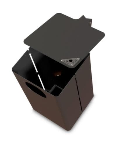 Kombiascher mit Schutzdach, RAL5013 Kobaltblau