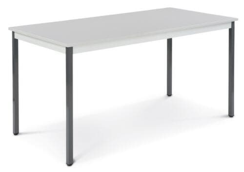 Rechteckiger Vierkantrohr-Mehrzwecktisch, Breite x Tiefe 1600 x 800 mm, Platte lichtgrau