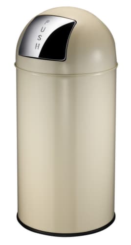 Feuersicherer Abfallbehälter EKO Pushcan, 40 l, creme