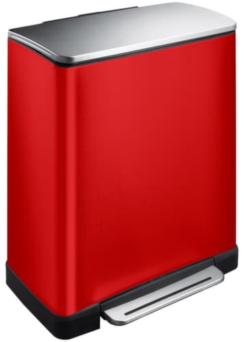 Edelstahl-Tretabfallbehälter EKO E-Cube mit extra breitem Tretpedal, Inhalt 1 x 18 l/1 x 28 l
