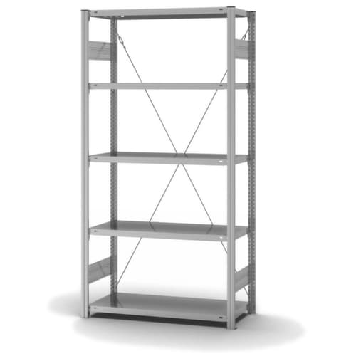 hofe System-Steckregal in Standard Bauart, Höhe x Breite x Tiefe 2000 x 1060 x 435 mm, 5 Böden