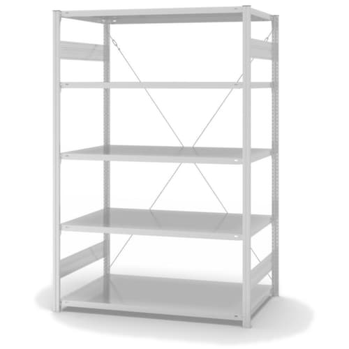 hofe System-Steckregal in Standard Bauart, Höhe x Breite x Tiefe 2000 x 1360 x 835 mm, 5 Böden